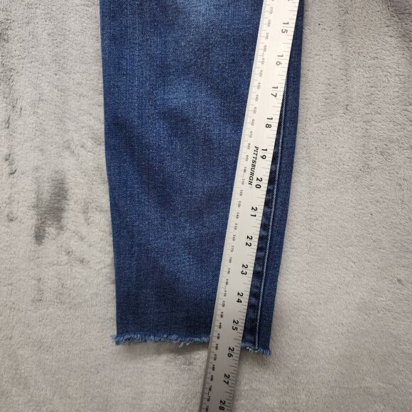 Everlane Jeans Womens 29 Blue The Vintage Skinny Jean Button Fly Raw Hem Stretch - Picture 13 of 15